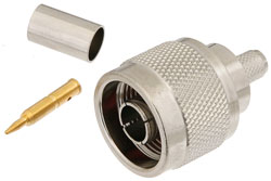 PE4344 - N オス コネクタ、圧着/はんだ接続、RG8X、PE-C240、.240インチ、B7808A、LMR-240