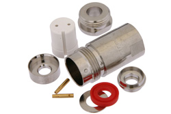 PE4346 - 95 Ω 3/4インチ-20二軸 メス コネクタ、クランプ/はんだ接続、PE-S330