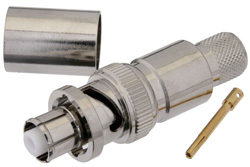 PE4349 - SHV プラグ コネクタ、圧着/はんだ接続、RG214、RG9、RG225、RG393