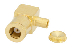 PE4358 - SMB プラグ 直角コネクタ、クランプ/はんだ接続、PE-SR405AL、PE-SR405FL、PE-SR405FLJ、PE-SR405TN、RG405