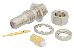 PE4362 - SMB ジャック バルクヘッドマウントコネクタ、クランプ/はんだ接続、PE-SR405AL、PE-SR405FL、RG405