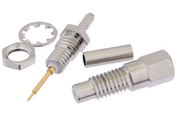 PE4365 - SMC ジャック バルクヘッドマウントコネクタ、圧着/はんだ接続、RG178、RG196