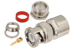 PE4377 - BNC オス コネクタ、クランプ/はんだ接続、RG6