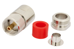 PE44050 - UHF オス コネクタ、クランプ/はんだ接続、RG213、RG214、RG8、RG9、RG11、RG225、RG393、RG144、RG215、RG216