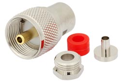 PE44052 - UHF オス コネクタ、クランプ/はんだ接続、RG58、RG55、RG141、RG142、RG223、RG400、RG303、PE-C195、PE-P195、LMR-195