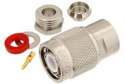 PE44061 - TNC オス コネクタ、クランプ/はんだ接続、PE-C200