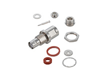 PE44080 - SHV ジャック バルクヘッドマウントコネクタ、クランプ/はんだ接続、RG58、RG142、RG223、RG400、RG141、RG303、RG55、LMR-400、PE-C195、PE-P195、.480インチD穴