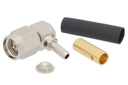 PE4409 - SMA オス 直角コネクタ、はんだ接続、RG188-DS、RG316-DS