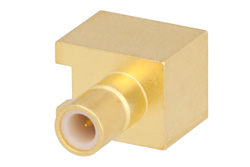 PE44121 - SMB ジャック 直角コネクタ、はんだ接続、表面実装PCB