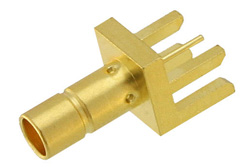 PE44131 - 75 Ω Mini SMB ジャック コネクタ、はんだ接続、.062インチエンドランチPCB