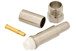 PE44147 - FME ジャック コネクタ、圧着/はんだ接続、RG55、RG142、RG223、RG400