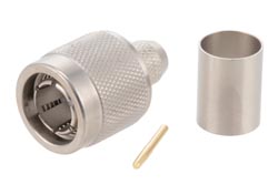 PE44162 - 75 Ω TNC オス コネクタ、圧着/はんだ接続、RG6