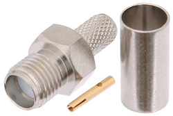 PE44191 - 逆ネジ SMA メス コネクタ、圧着/はんだ接続、RG58