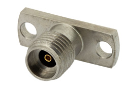 PE44229 - 2.92mm メス フィールド交換式コネクタ、2ホールパネルマウント、.012インチピン、.481インチ穴間隔