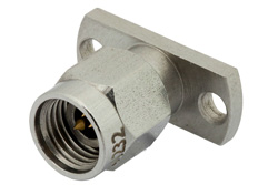 PE44232 - 2.92mm オス フィールド交換式コネクタ、2ホールパネルマウント、.012インチピン、.481インチ穴間隔