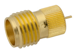 PE44240 - SMA メス コネクタ、はんだ接続、圧入マウント、タブターミナル、.200インチ直径