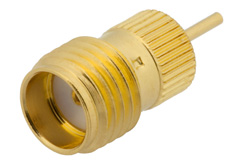 PE44241 - SMA メス コネクタ、はんだ接続、圧入マウント、タブターミナル、.200インチ直径