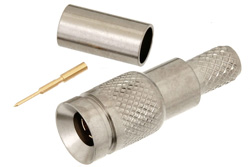 PE44243 - 1.0/2.3 プラグ コネクタ、圧着/はんだ接続、RG58、RG303、RG141、PE-C195、PE-P195、LMR-195、.195インチ