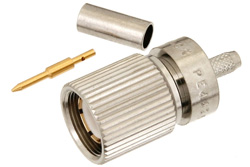 PE44262 - 75 Ω 1.6/5.6 プラグ コネクタ、圧着/はんだ接続、RG179、RG187