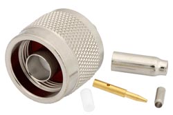 PE4429 - N オス コネクタ、圧着/はんだ接続、RG174、RG316、RG188、LMR-100、PE-B100、PE-C100、.100インチ