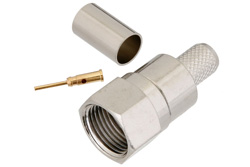 PE44317 - 75 Ω F オス コネクタ、圧着/圧着接続、RG59、RG62、RG71、３ピースコネクタ