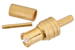 PE44370 - 逆極性 MCX プラグ コネクタ、圧着/はんだ接続、RG178、RG196