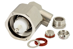 PE44447 - LC オス 直角コネクタ、クランプ/はんだ接続、RG213、RG214、RG8、RG9、RG225、RG393、RG215