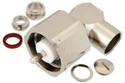 PE44448 - LCオス直角コネクタ、クランプ/はんだ接続、RG14、RG217