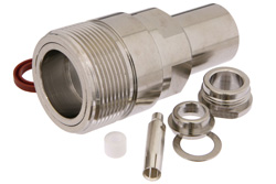 PE44450 - LC メス コネクタ、クランプ/はんだ接続、RG213、RG214、RG8、RG9、RG225、RG393、RG215