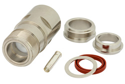 PE44451 - LC メス コネクタ、クランプ/はんだ接続、RG17、RG218、RG219