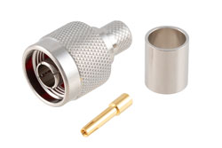 PE44470 - 逆極性 N オス コネクタ、圧着/はんだ接続、PE-C400、PE-B400、PE-B405、LMR-400、LMR-400-DB、LMR-400-UF、.400インチ