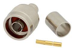 PE44474 - 逆極性 N オス コネクタ、圧着/はんだ接続、RG214、RG393