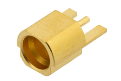 PE44482 - SMP オス リミットデテントコネクタ、はんだ接続、エンドランチPCB