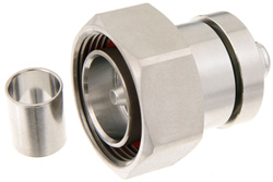 PE44538 - 7/16 DIN オス コネクタ、圧着/ノンソルダー端子接続、PE-C400、PE-B400、PE-B405、LMR-400、LMR-400-DB、LMR-400-UF、.400インチ