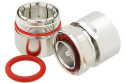 PE44558 - 7/16 DIN オス コネクタ、クランプ/はんだ接続、7/8インチらせん状