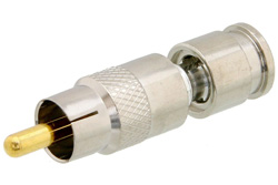 PE44576 - 75 Ω RCA オス コネクタ、圧縮接続、Mini 59、PE-B159