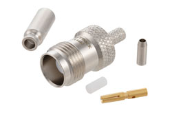 PE4462 - TNC メス コネクタ、圧着/はんだ接続、RG174、RG316、RG188、PE-B100、PE-C100、.100インチ、LMR-100