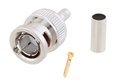 PE44625 - 75 Ω BNC オス コネクタ、圧着/はんだ接続、PE-B159、1855A、Mini 59