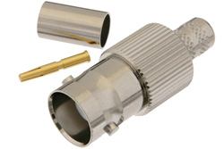 PE44642 - BNC メス コネクタ、圧着/はんだ接続、PE-C240、RG8X、.240インチ、LMR-240、LMR-240-DB、LMR-240-UF、B7808A