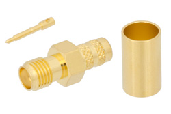 PE44665 - 逆極性 SMA メス コネクタ、圧着/はんだ接続、PE-C240、RG8X、.240インチ、LMR-240、LMR-240-DB、LMR-240-UF、B7808A