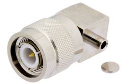 PE44710 - TNC オス 直角コネクタ、はんだ接続、PE-SR405AL、PE-SR405FL、PE-SR405FLJ、PE-SR405TN、RG405