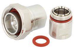 PE44738 - 7/16 DIN オス 低PIMコネクタ、クランプ/ノンソルダー端子接続、1/2インチフレキ、PE-1/2FAC