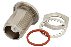 PE4481 - HN メス バルクヘッドマウント気密シールコネクタ、はんだ接続、タレットターミナル、.765インチDD穴