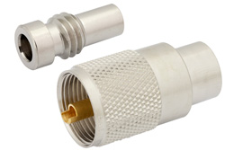 PE44828 - UHF オス コネクタ、はんだ接続、RG59、RG62、RG71