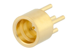 PE44936 - SMP オス リミットデテントコネクタ、はんだ接続、スルーホールPCB、.127インチピン長