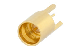 PE44937 - SMP オス フルデテントコネクタ、はんだ接続、スルーホールPCB、３か所突起