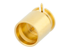 PE44946 - SMP オス リミットデテントコネクタ、はんだ接続、表面実装PCB、直角中心端子