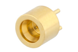 PE44970 - Mini SMP オス フルデテントコネクタ、はんだ接続、スルーホールPCB、薄型