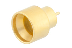 PE44973 - Mini SMP オス フルデテント気密シールコネクタ、はんだ接続、はんだマウント、ピンターミナル、.050インチピン長フルラジアス