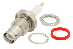 PE4499 - SHV ジャック バルクヘッドマウントコネクタ、はんだ接続、ソルダーカップターミナル、.480インチD穴